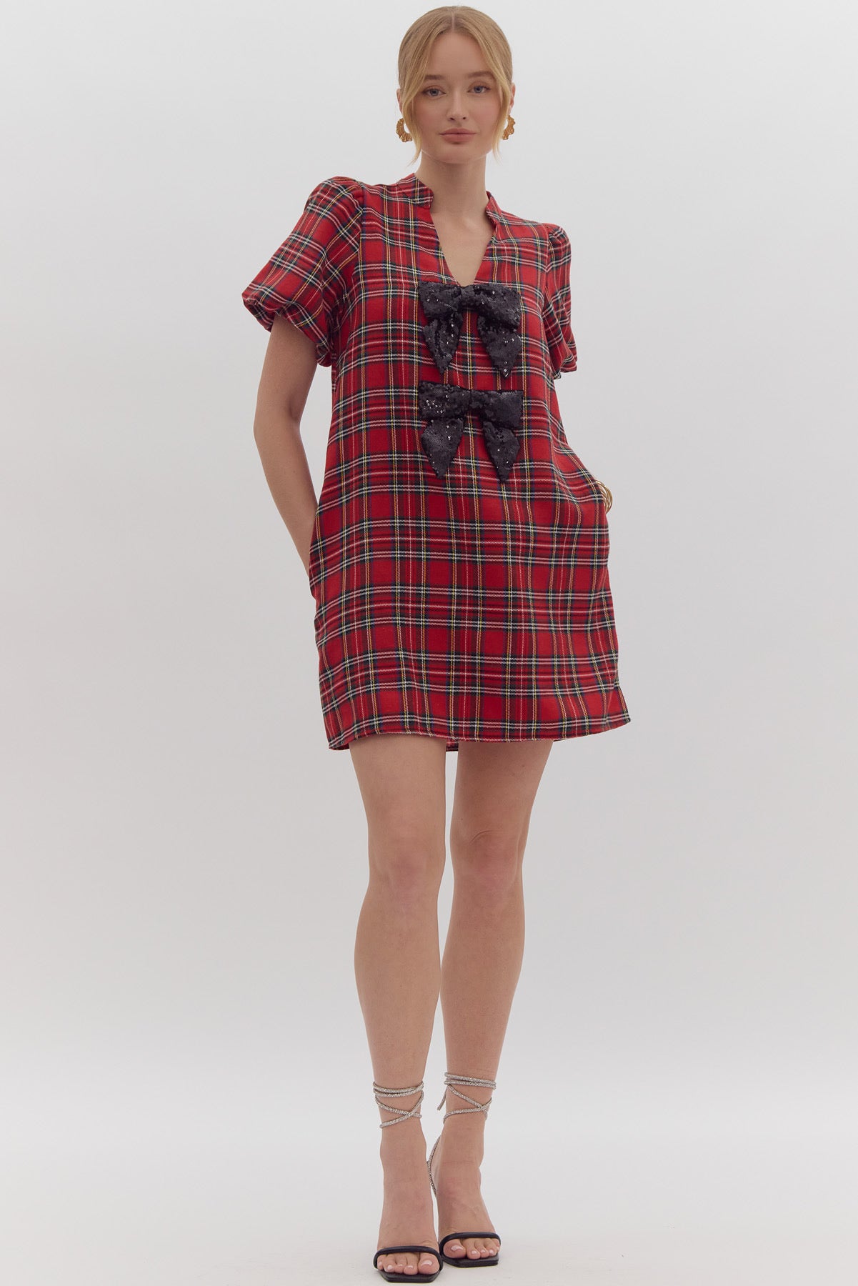 Preppy Plaid Bow Dress