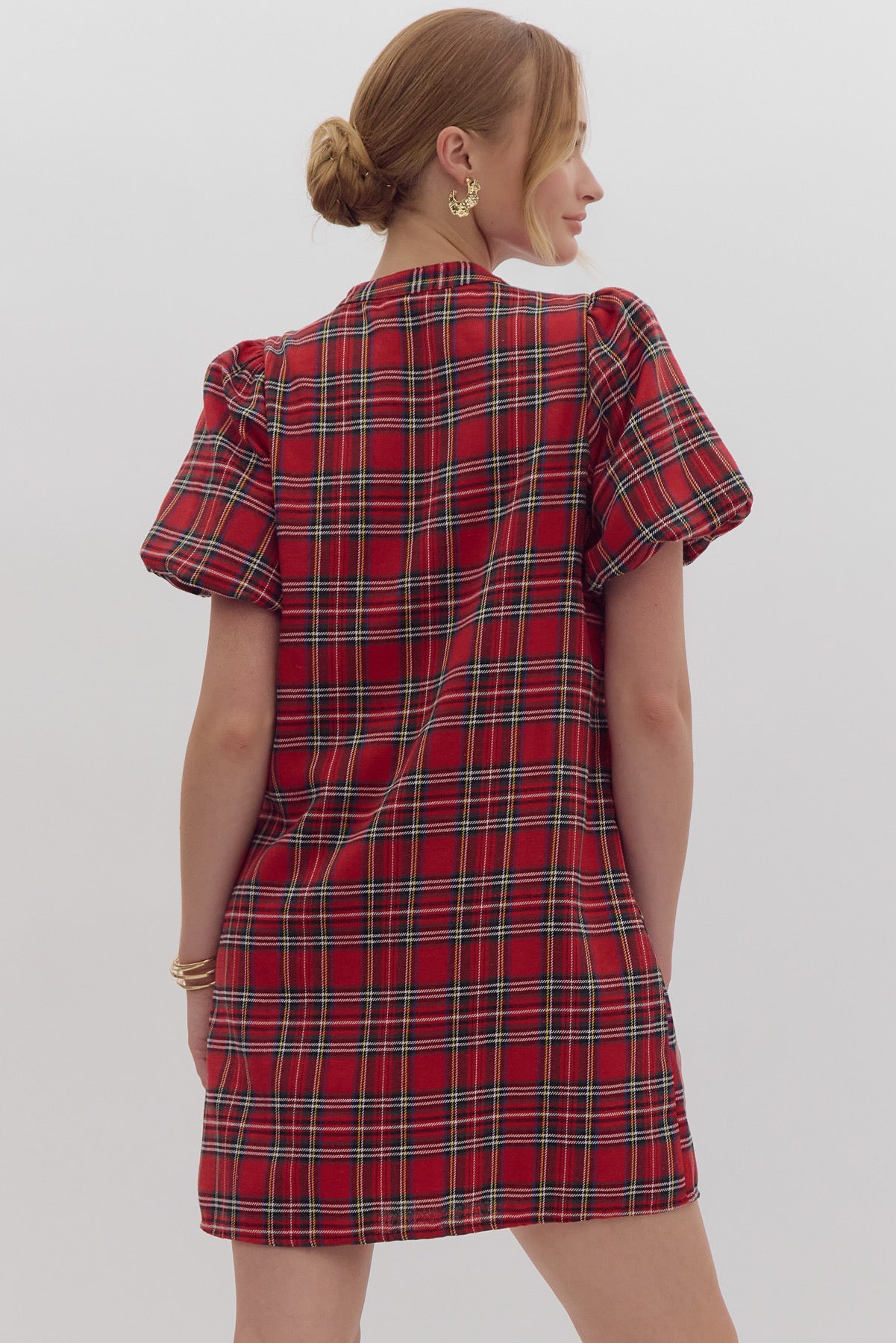 Preppy Plaid Bow Dress