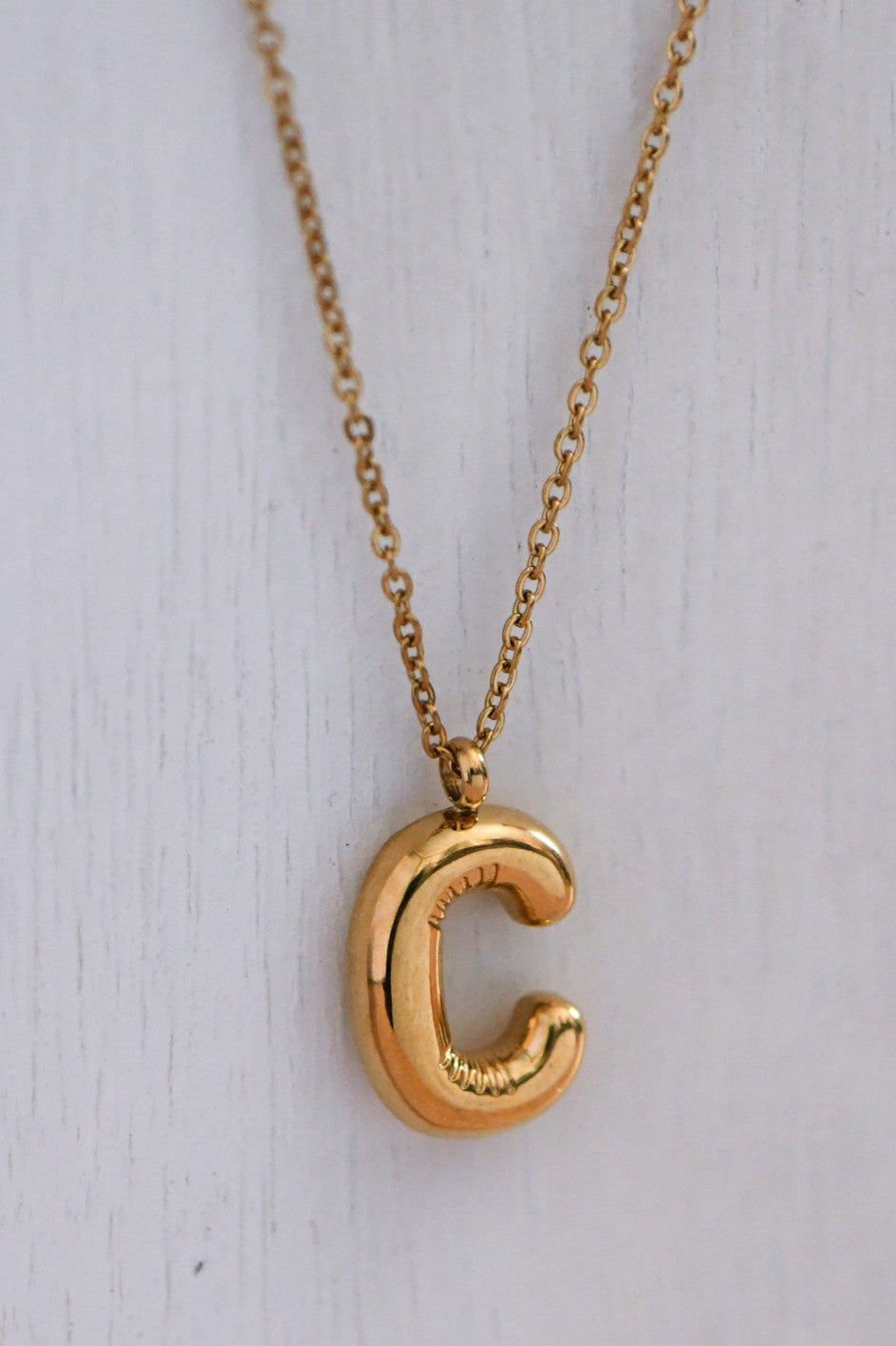 18K Non-Tarnish Stainless Steel Initial Necklace