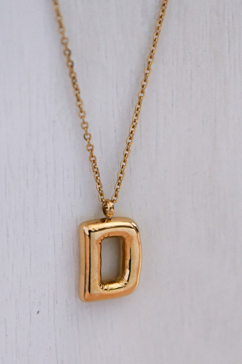 18K Non-Tarnish Stainless Steel Initial Necklace