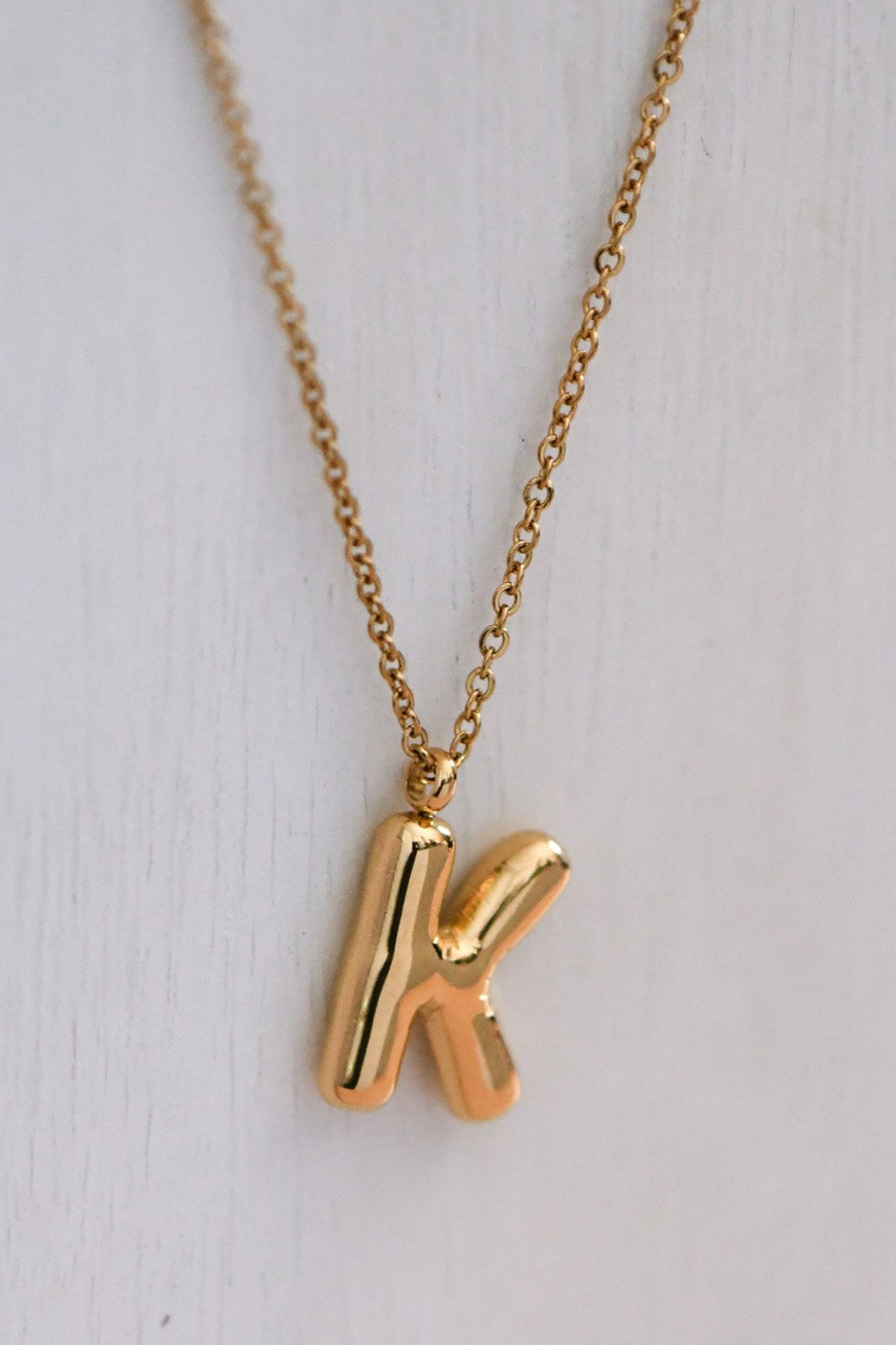 18K Non-Tarnish Stainless Steel Initial Necklace