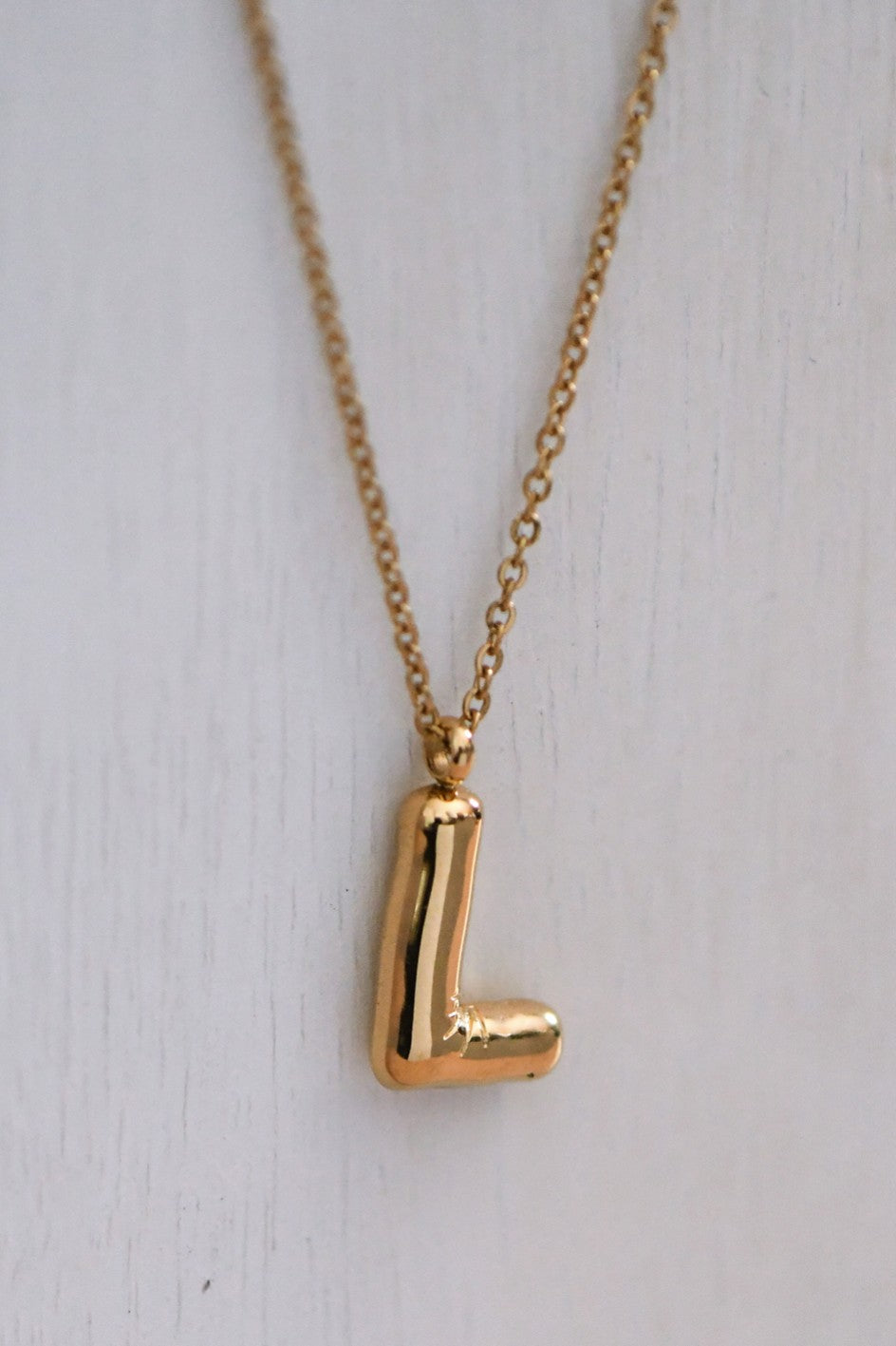 18K Non-Tarnish Stainless Steel Initial Necklace