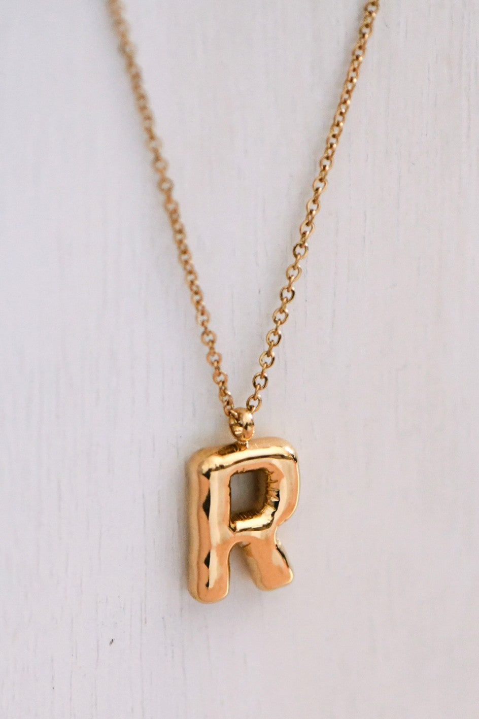 18K Non-Tarnish Stainless Steel Initial Necklace