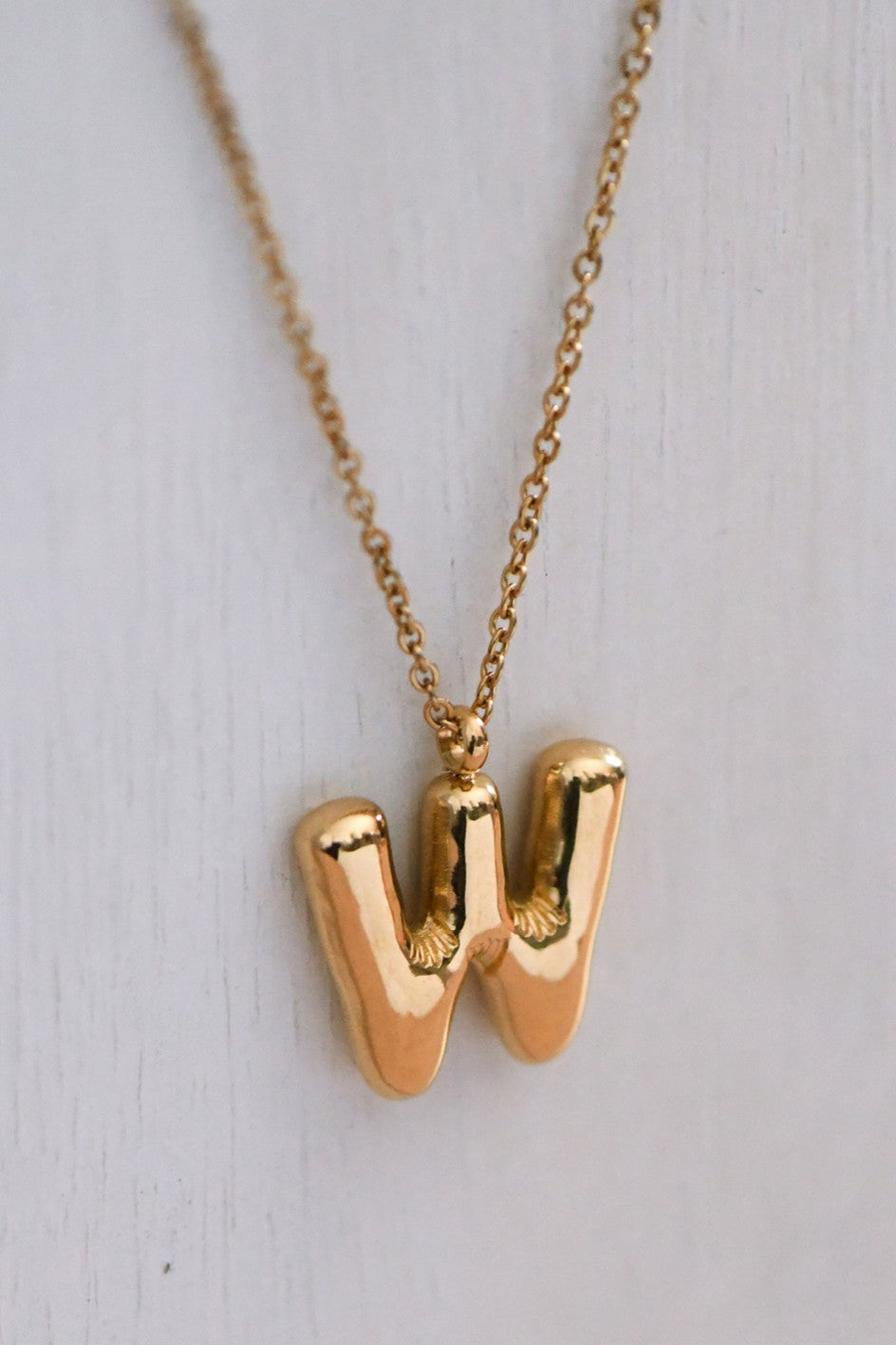 18K Non-Tarnish Stainless Steel Initial Necklace