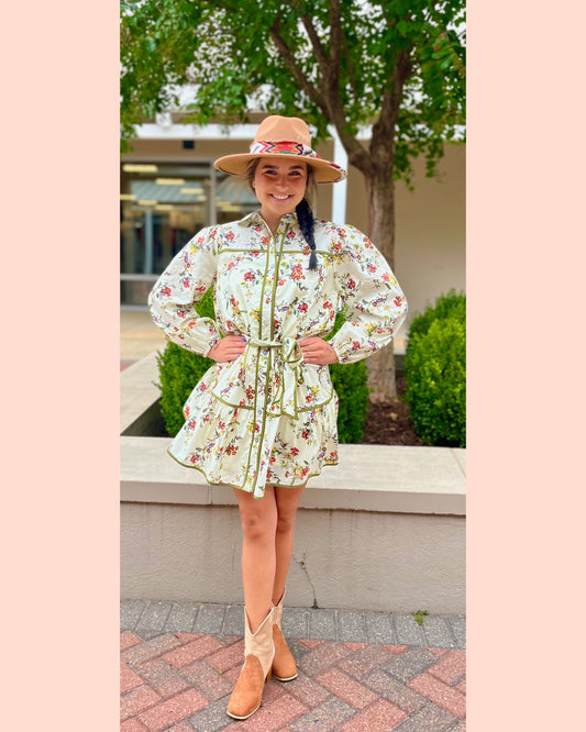 Floral Fall Vibes Western Dress