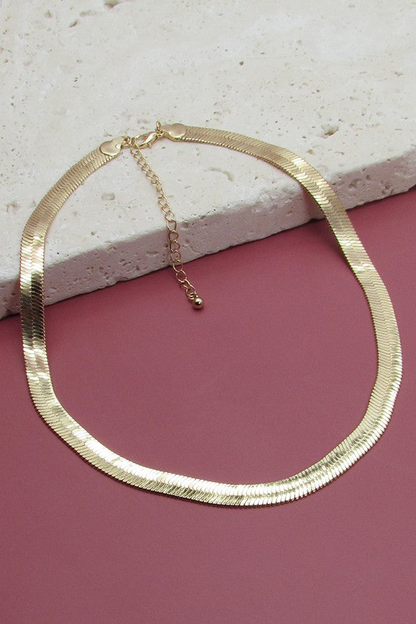 CLASSIC 8mm WIDE SNAKE CHAIN NECKLACE