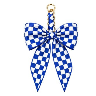 Game Day Checkered Bow Bag Charm