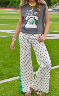 Game Day Contrast Wide Leg Denim