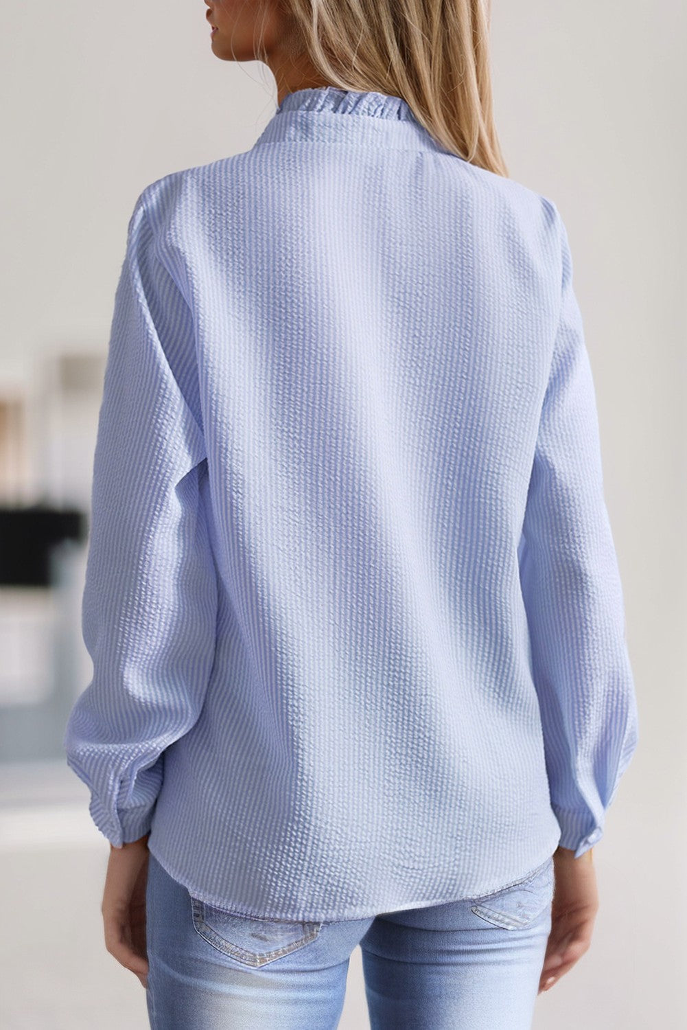 Ruffled Long Sleeve Bubble Shirt