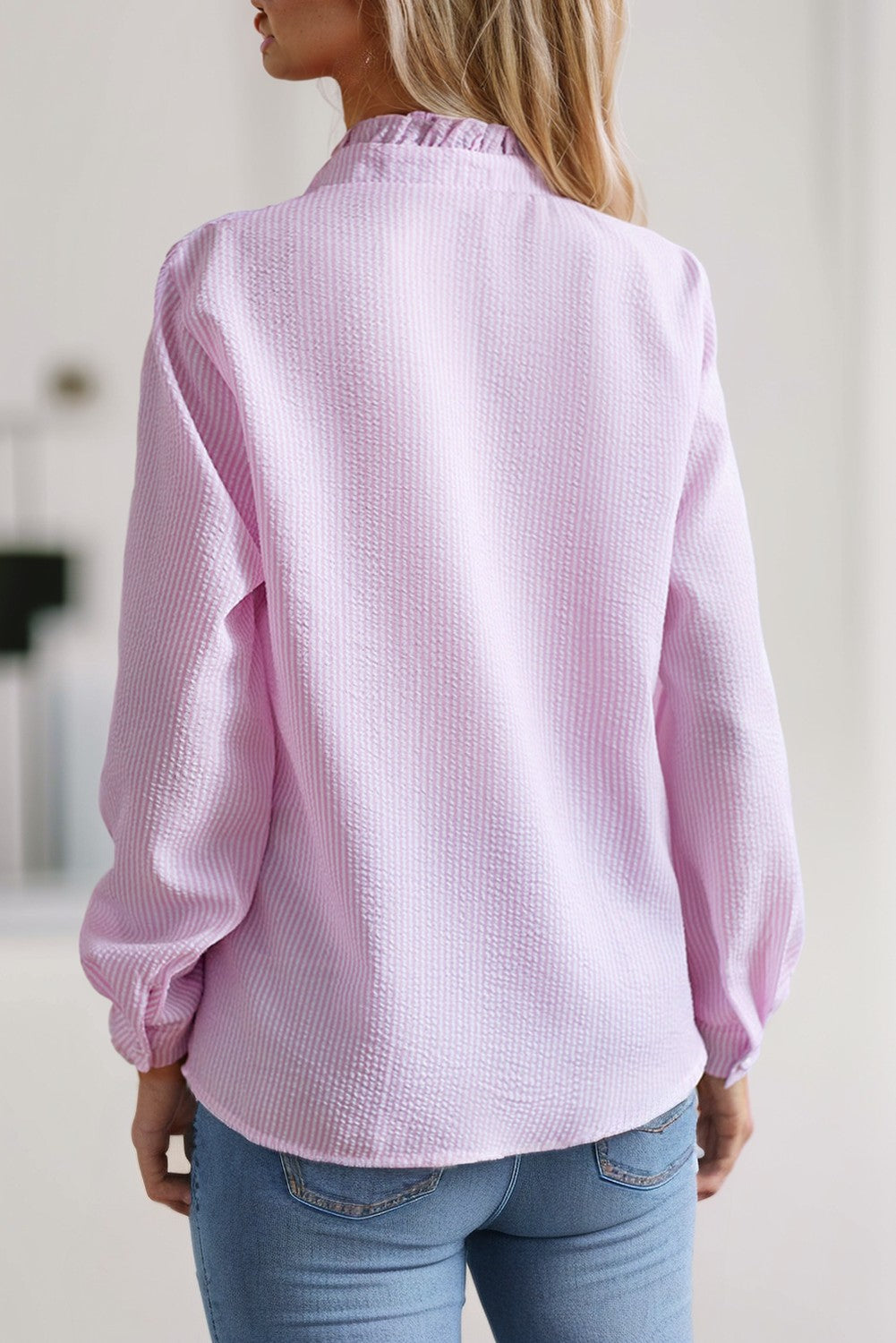 Ruffled Long Sleeve Bubble Shirt