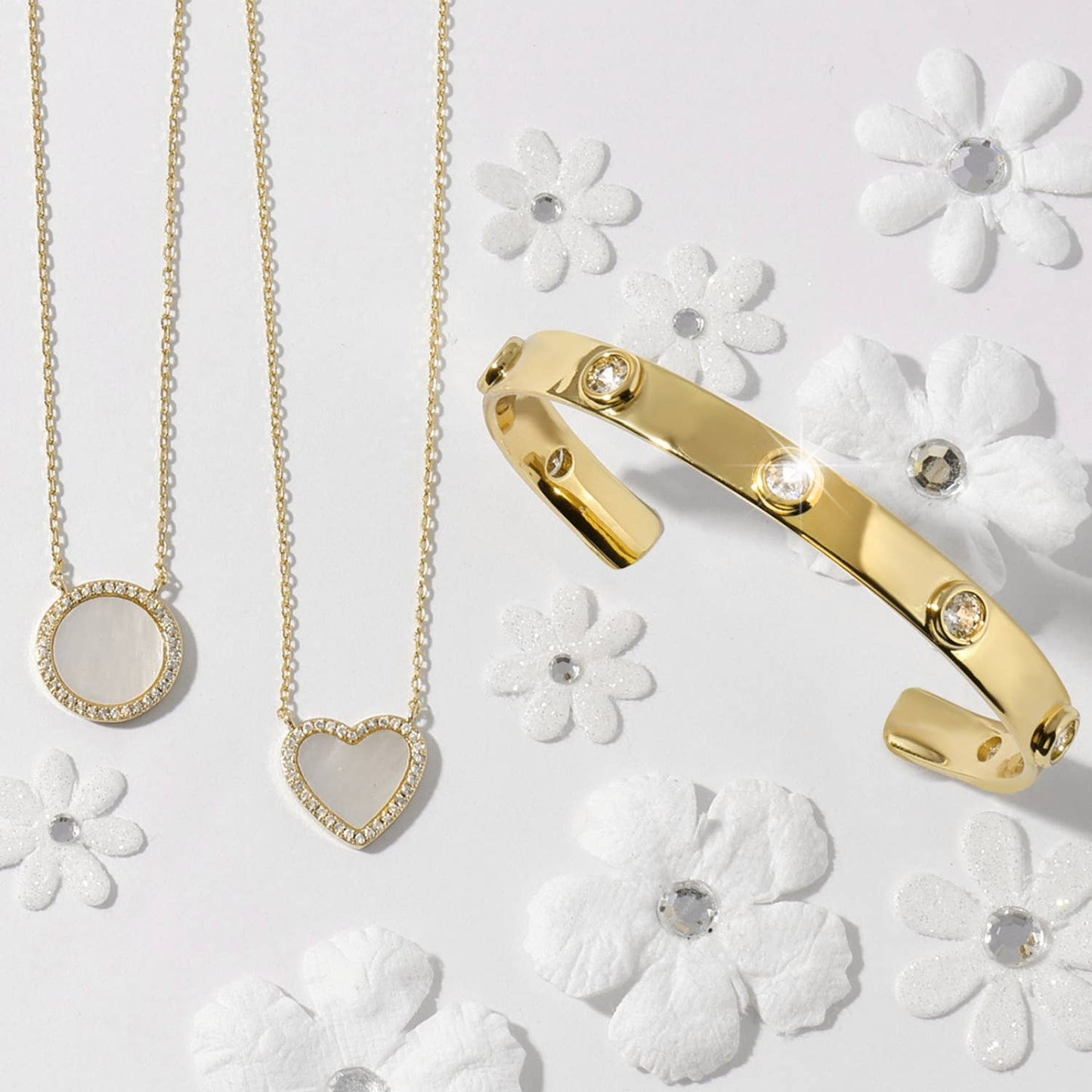 Splendid Iris - My Heart Is Yours, Shell Pave Heart Necklace