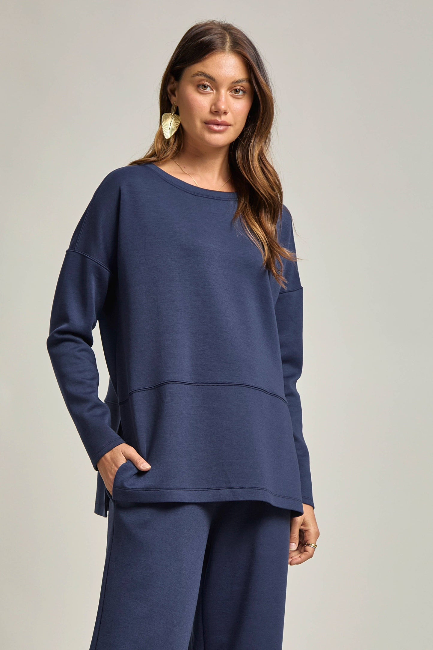 Dear Scarlett - Tunic Top + Straight Pants Travel Modal Set