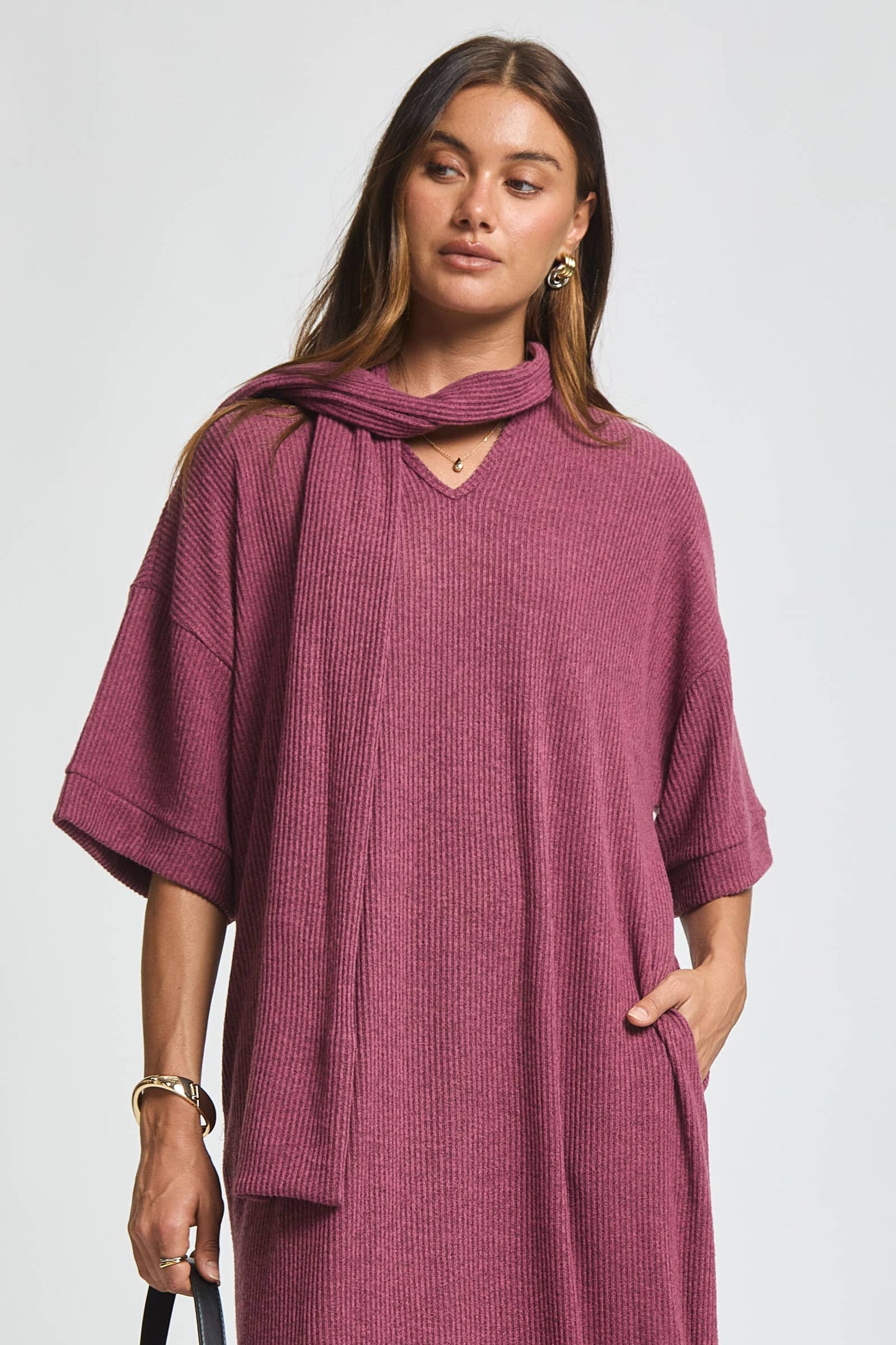 Dear Scarlett - Relaxed Fit Ribbed Maxi Dress