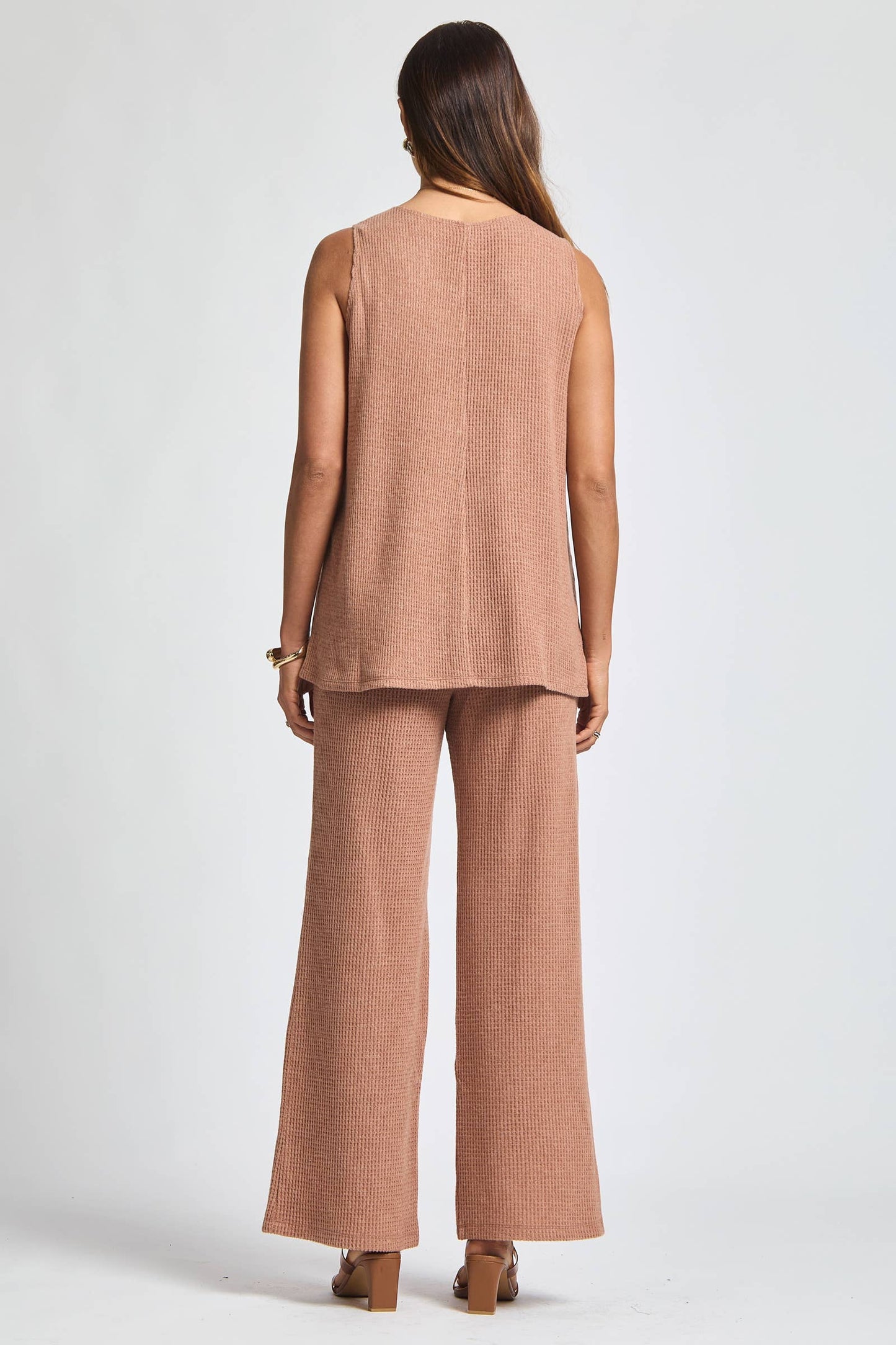 Dear Scarlett - Thermal Sleeveless Tank + Cardigan + Relaxed Pants