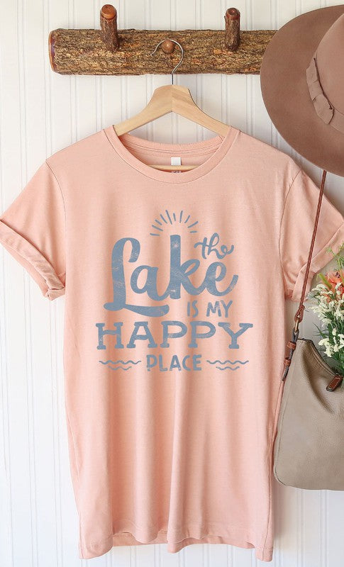 Vintage The Lake is My Happy Place Graphic Tee