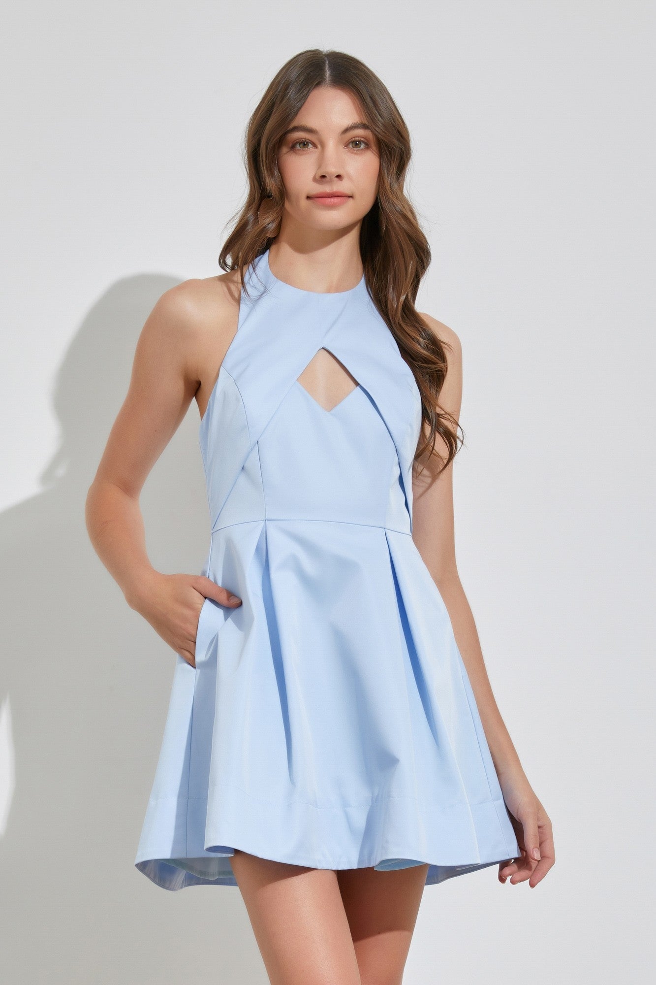 HALTER NECK ALINE DRESS