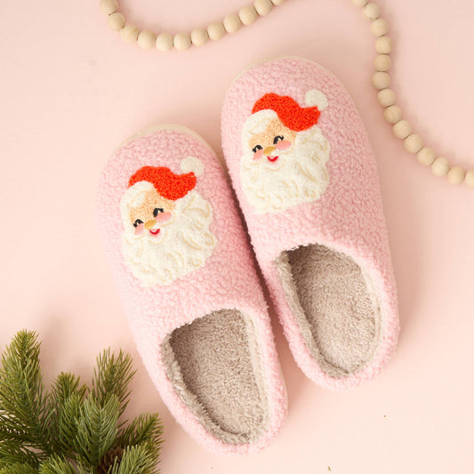 The Darling Effect - Fuzzy Holiday Slippers - Santa (Mixed - 2 S/M and 2 M/L)