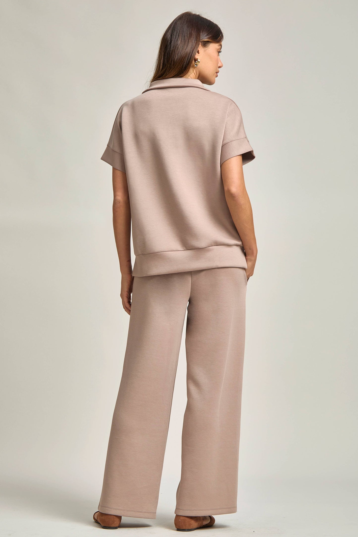 Dear Scarlett - Short Sleeve Quarter Zip + Pants Modal Set TRVSET-CATALINA