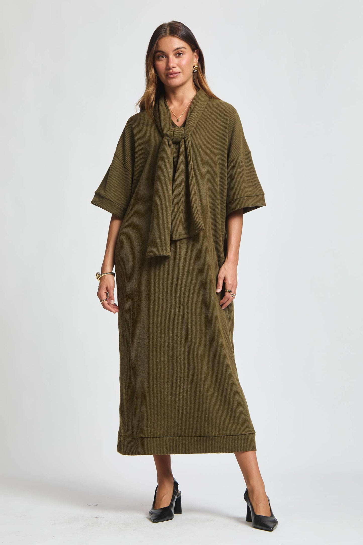 Dear Scarlett - Relaxed Fit Ribbed Maxi Dress