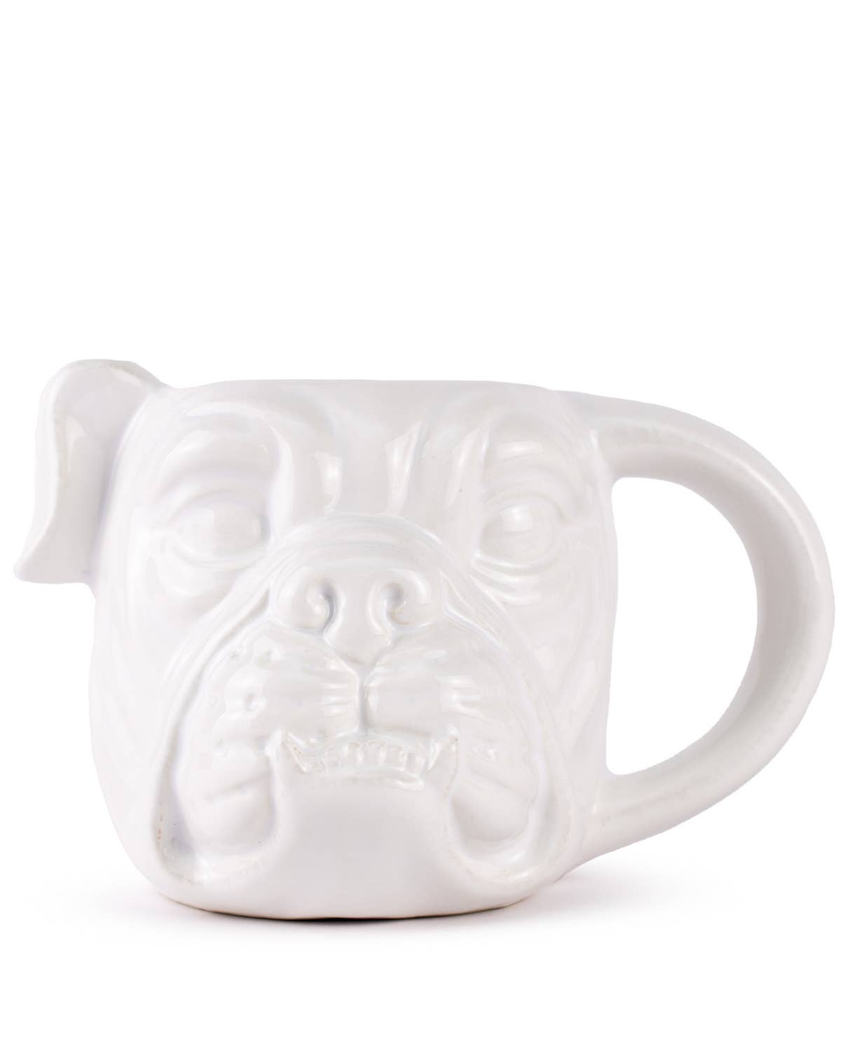 Bulldog Shaped Mug   White   16oz