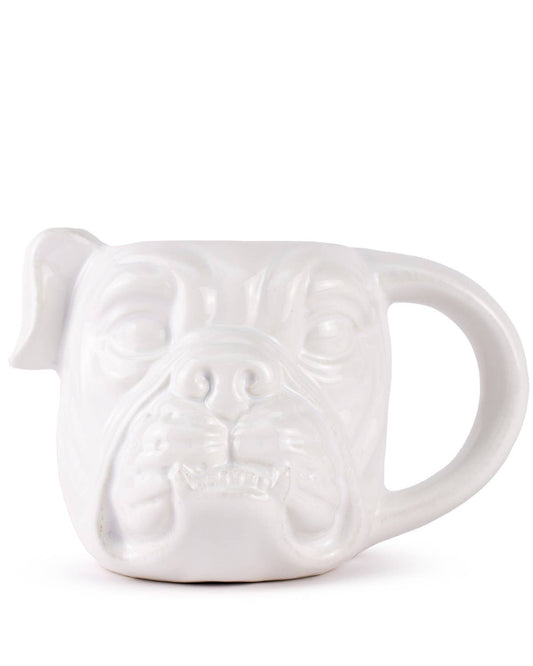 Bulldog Shaped Mug White 16oz
