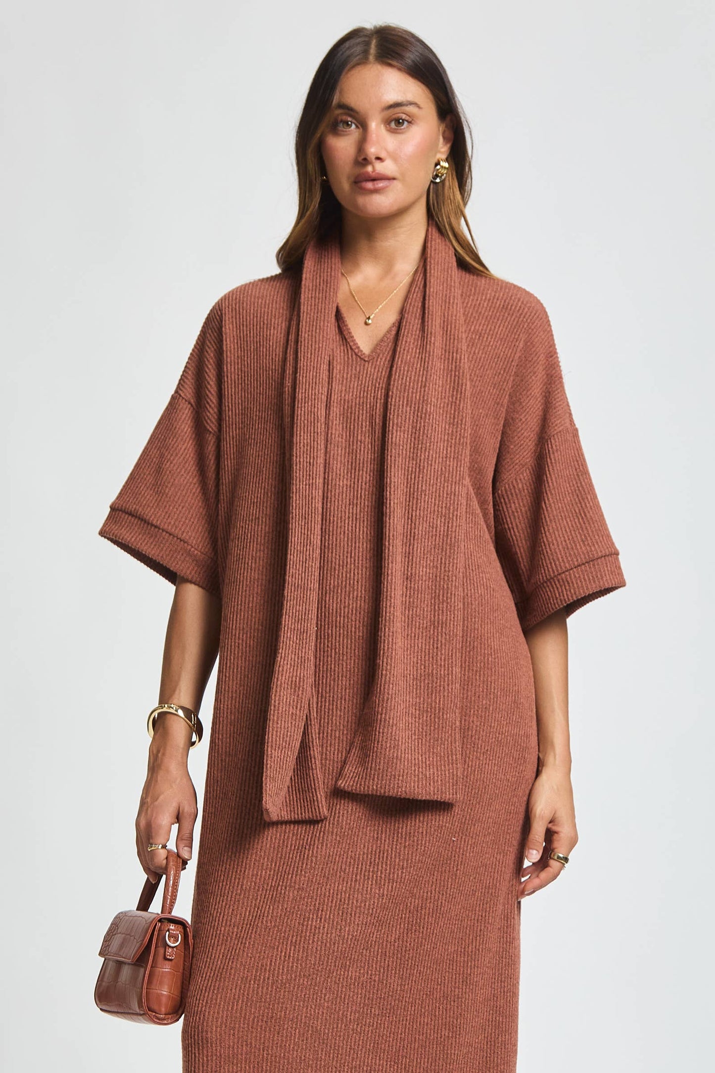 Dear Scarlett - Relaxed Fit Ribbed Maxi Dress