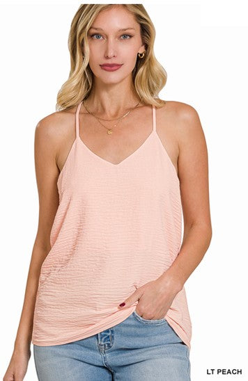 ADJUSTABLE STRAP V-NECK CAMI TOP