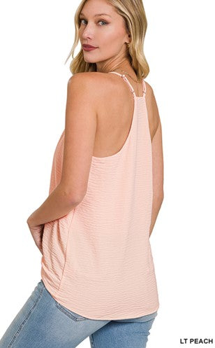 ADJUSTABLE STRAP V-NECK CAMI TOP