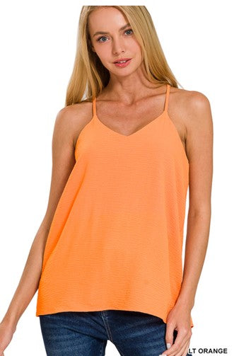 ADJUSTABLE STRAP V-NECK CAMI TOP