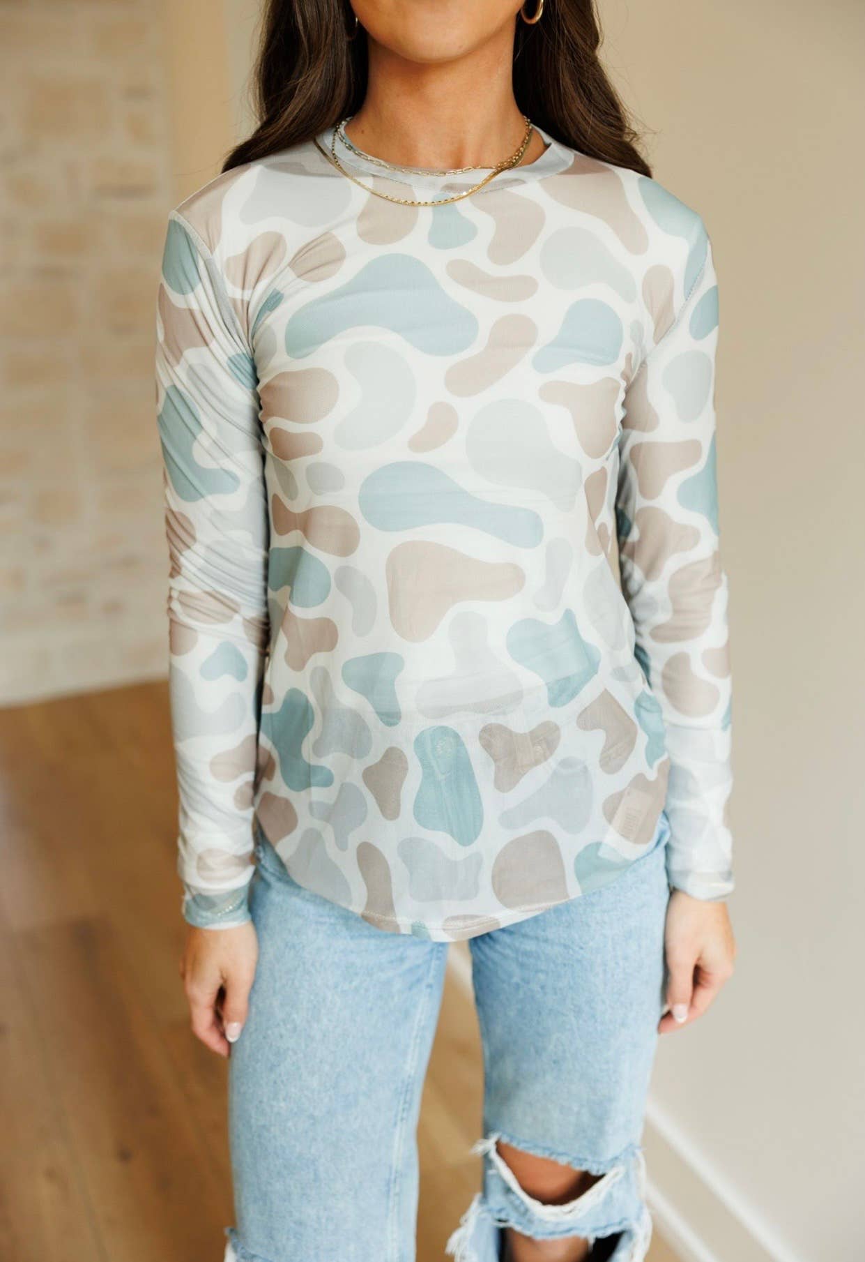 CrawfordHill Camo Mesh Top