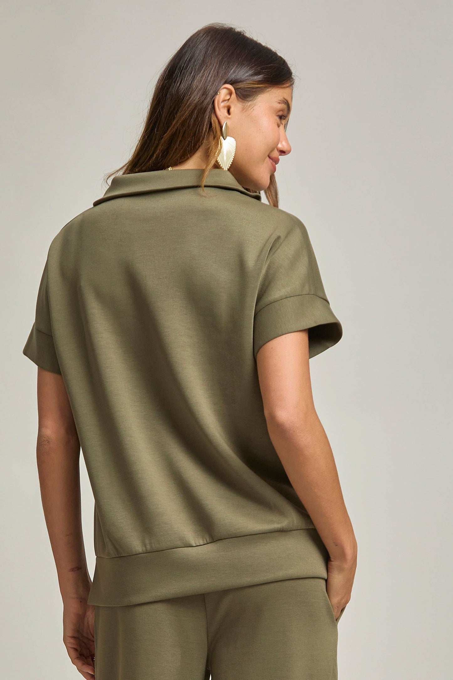 Dear Scarlett - Short Sleeve Quarter Zip + Pants Modal Set TRVSET-CATALINA