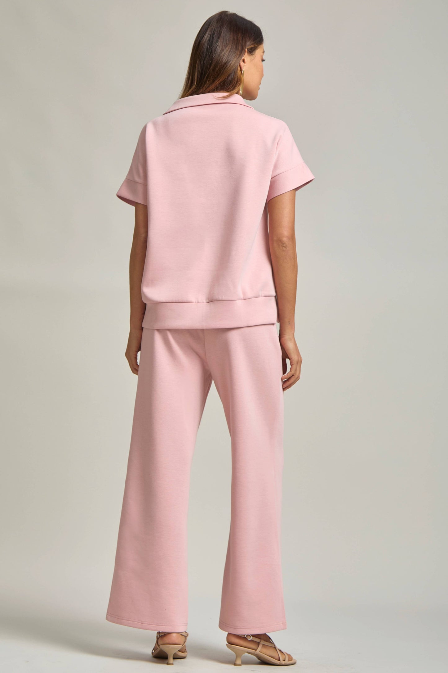 Dear Scarlett - Short Sleeve Quarter Zip + Pants Modal Set TRVSET-CATALINA