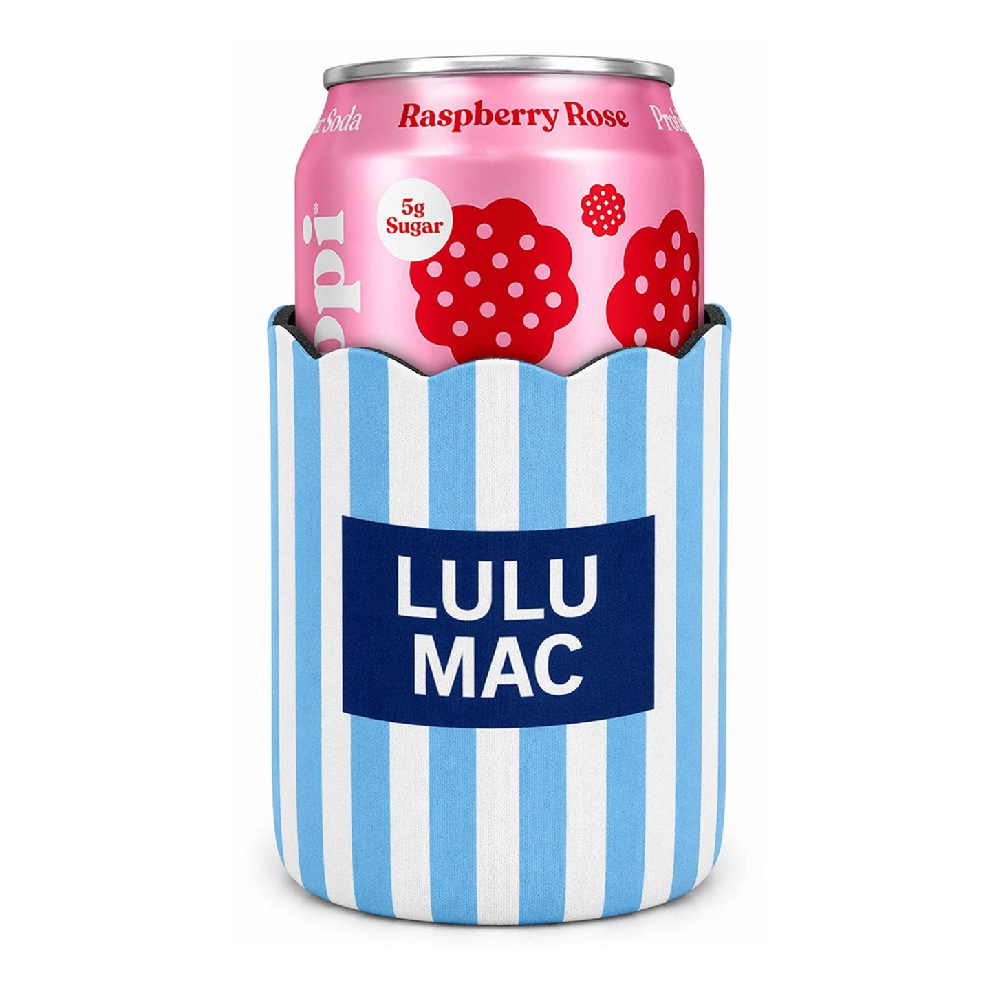 LuLu Mac Light Blue/Navy Stripe Koozie