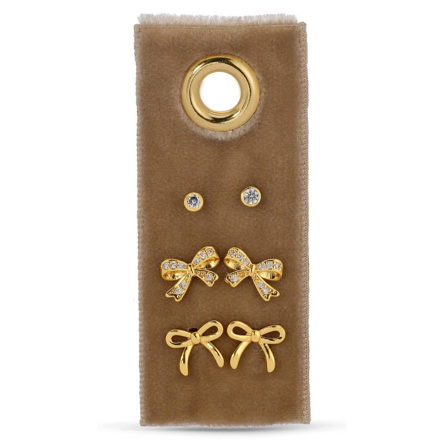 Bow Velvet Stud Set earrings