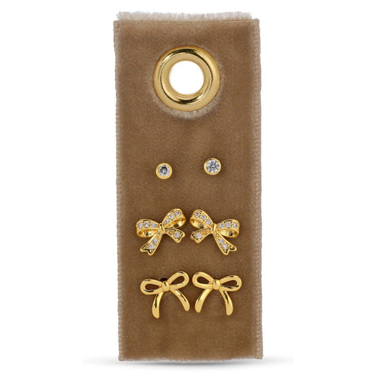 Bow Velvet Stud Set earrings