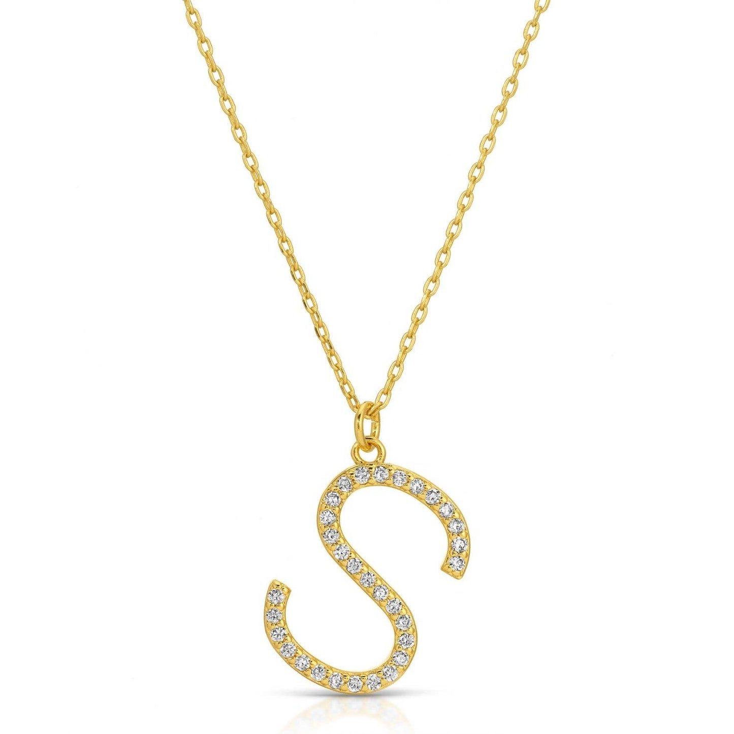 Splendid Iris - Large Pave Initial Pendants