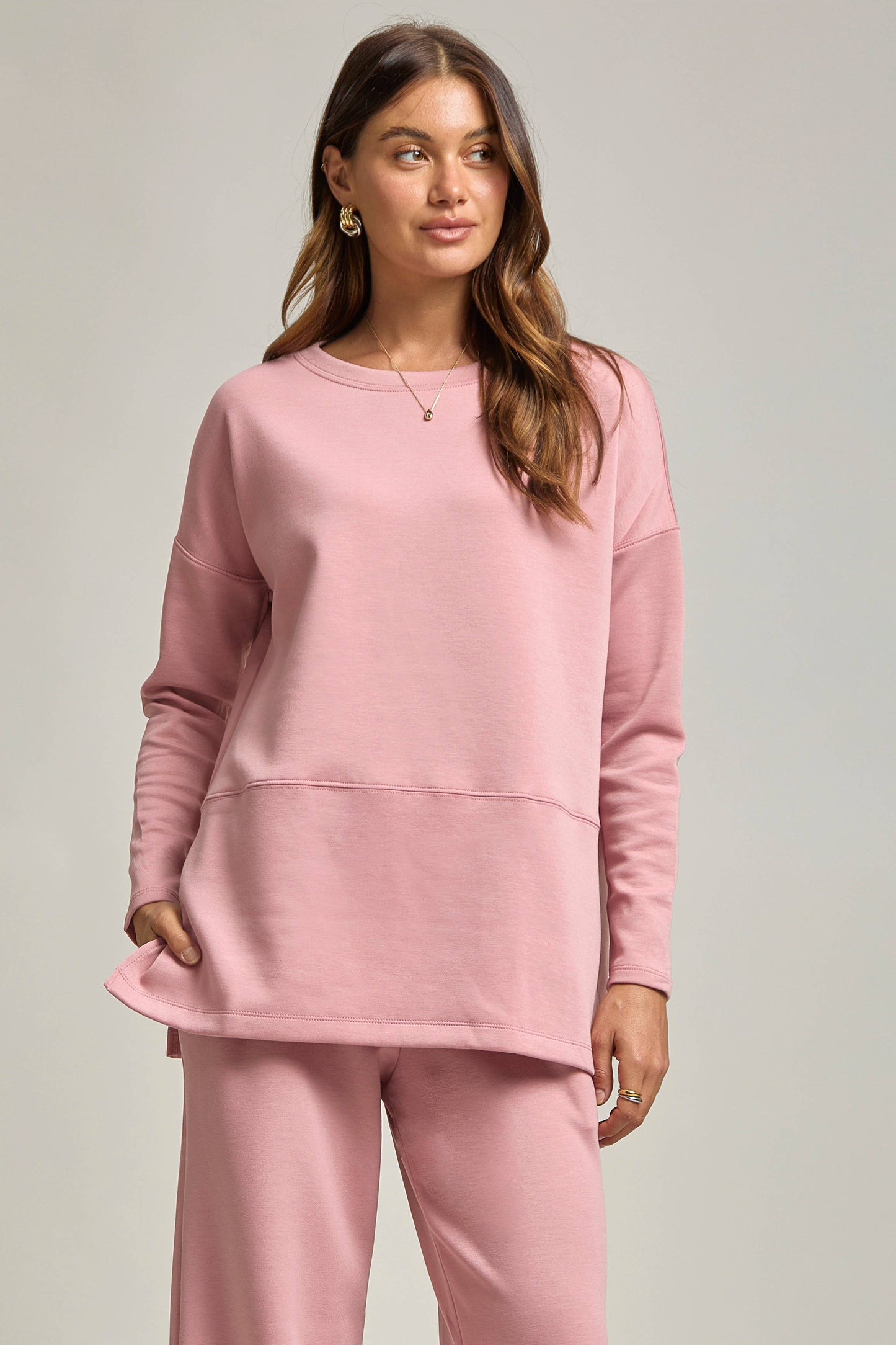 Dear Scarlett - Tunic Top + Straight Pants Travel Modal Set