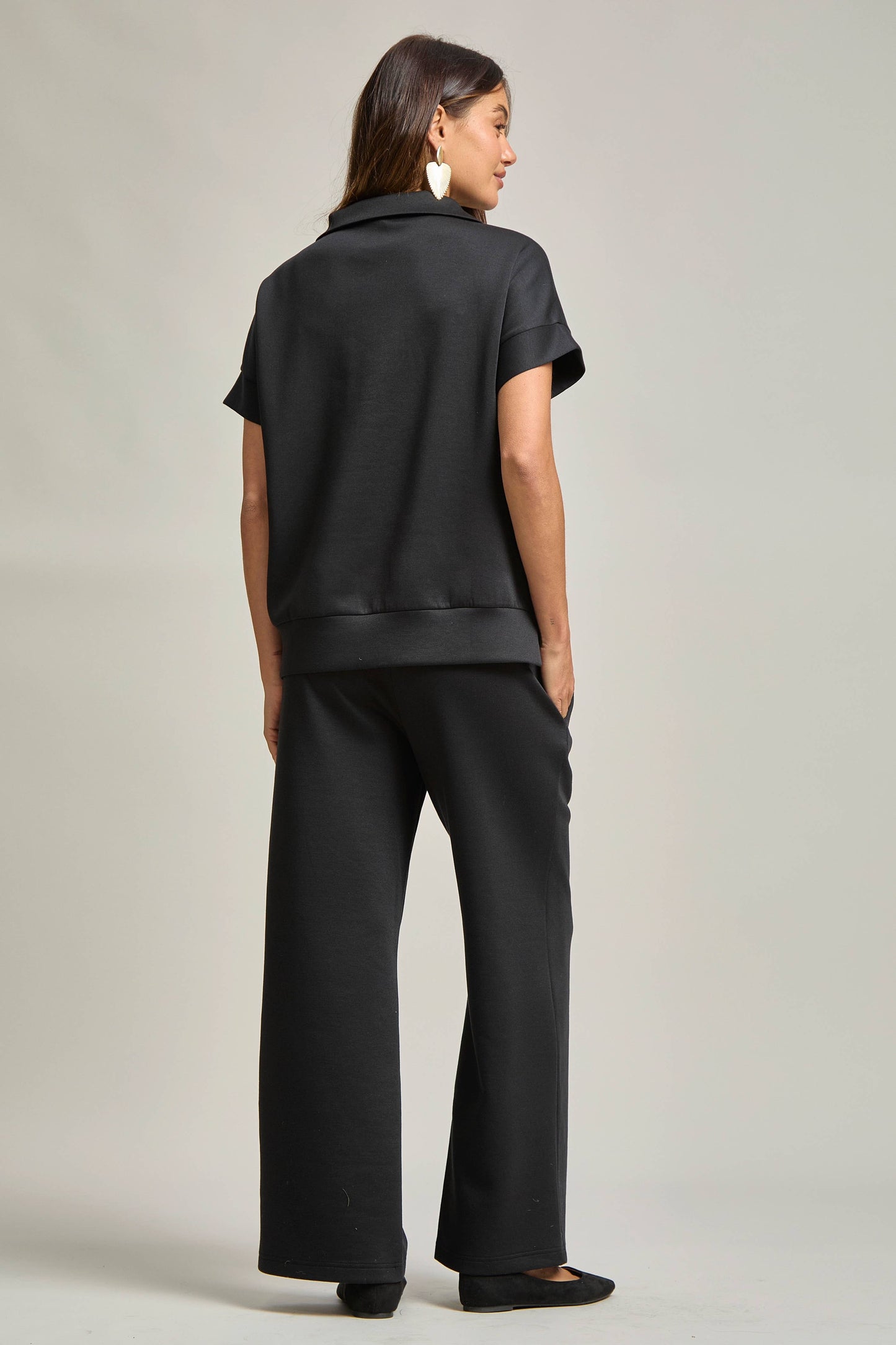 Dear Scarlett - Short Sleeve Quarter Zip + Pants Modal Set TRVSET-CATALINA