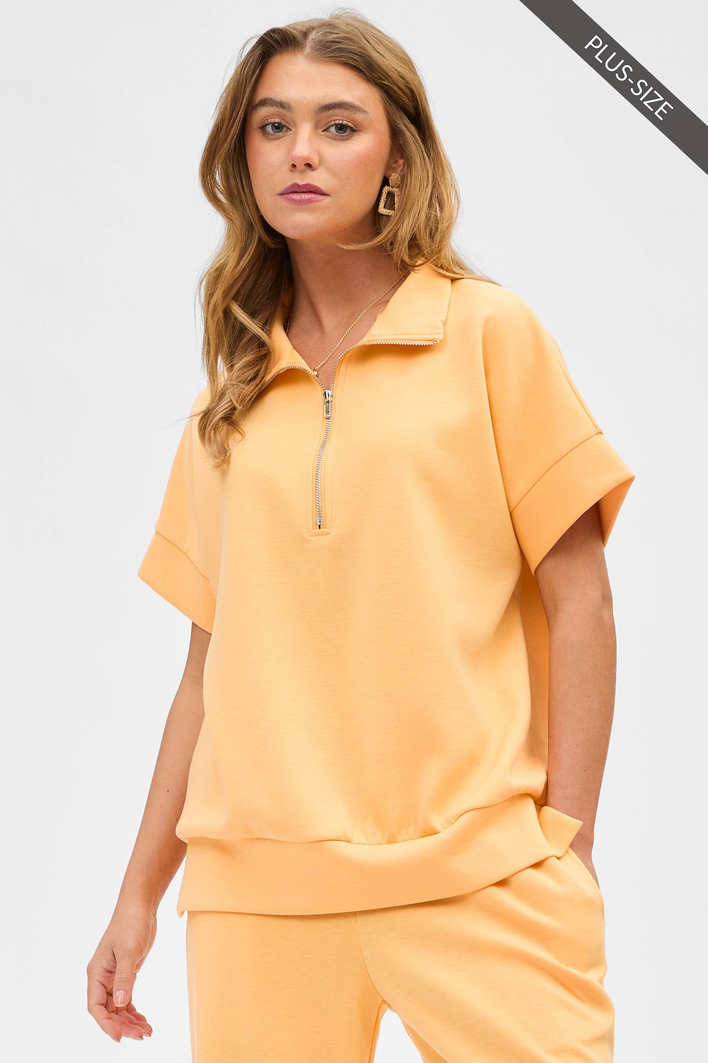 Dear Scarlett - PLUS SIZE Quarter Zip + Pants Modal Set TRVSET-CATALINAP