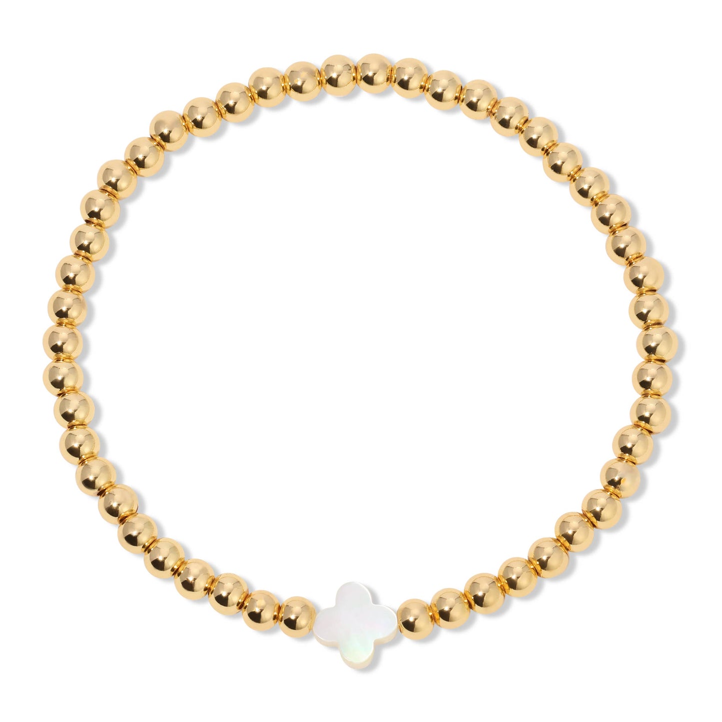 Splendid Iris - 4mm Bracelet With Shell Quatrefoil Accents