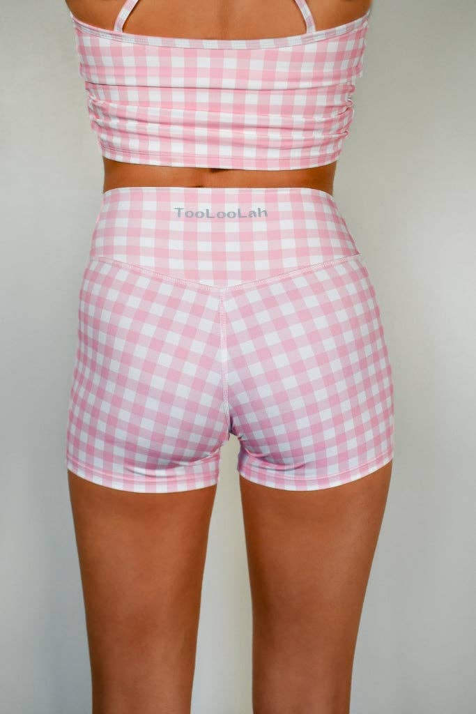 Pivot Gingham Biker Shorts - TooLooLah