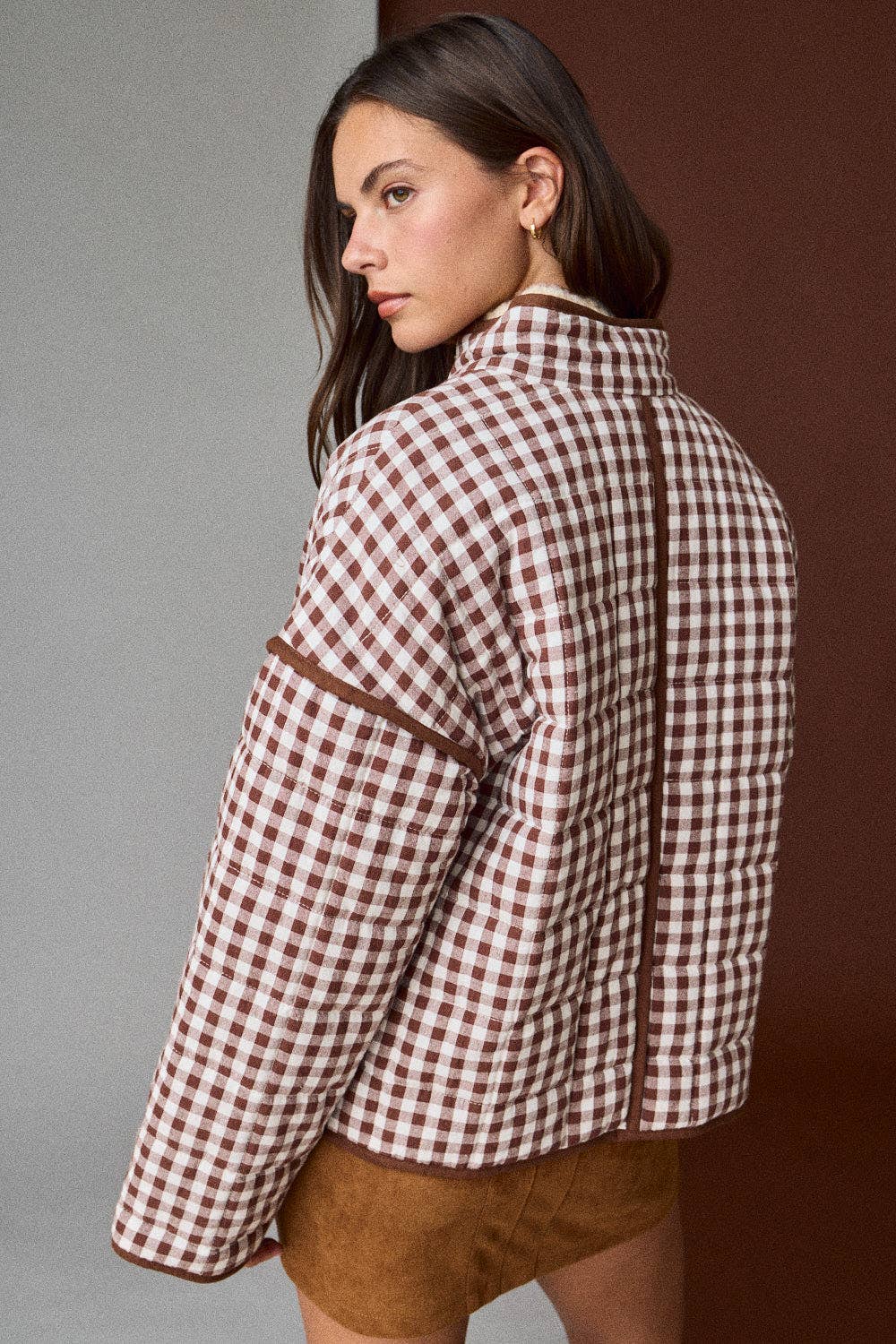 CHB-Gingham Quilted Jacket