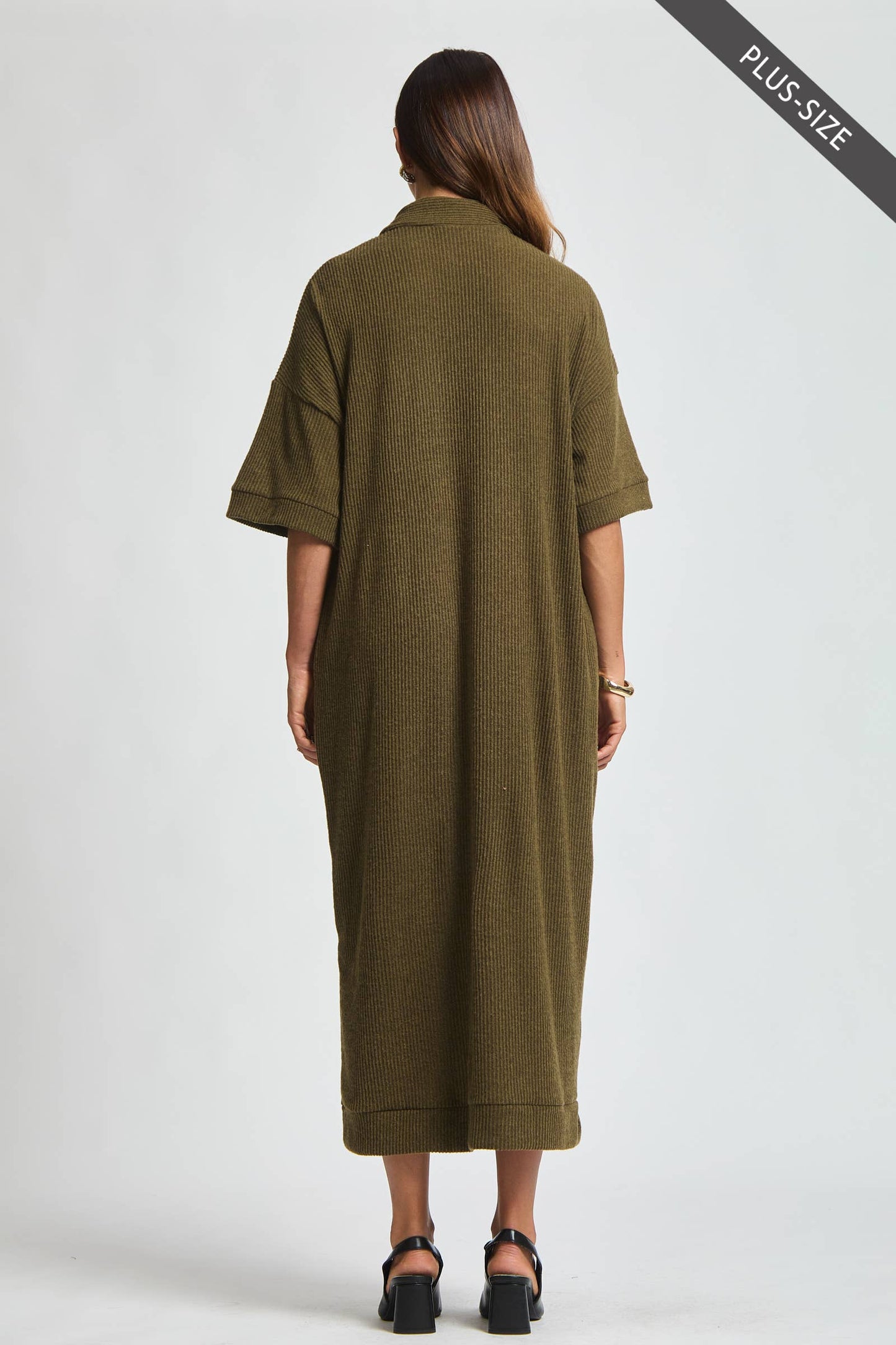 Dear Scarlett - PLUS SIZE Relaxed Fit Ribbed Maxi Dress