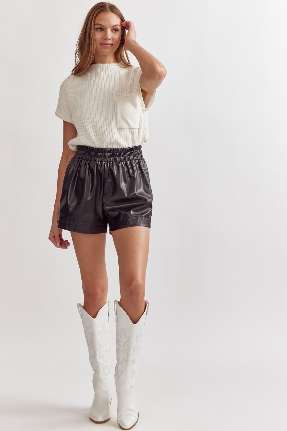 Faux Leather Shorts