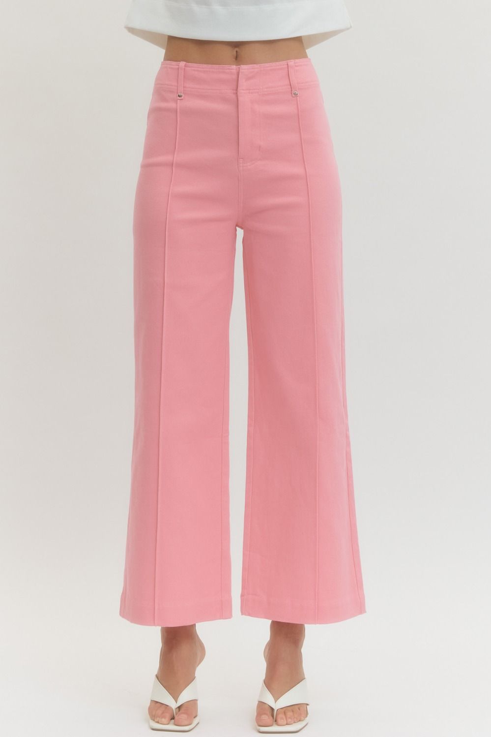 Pretty in Pink high-rise wide-leg pants