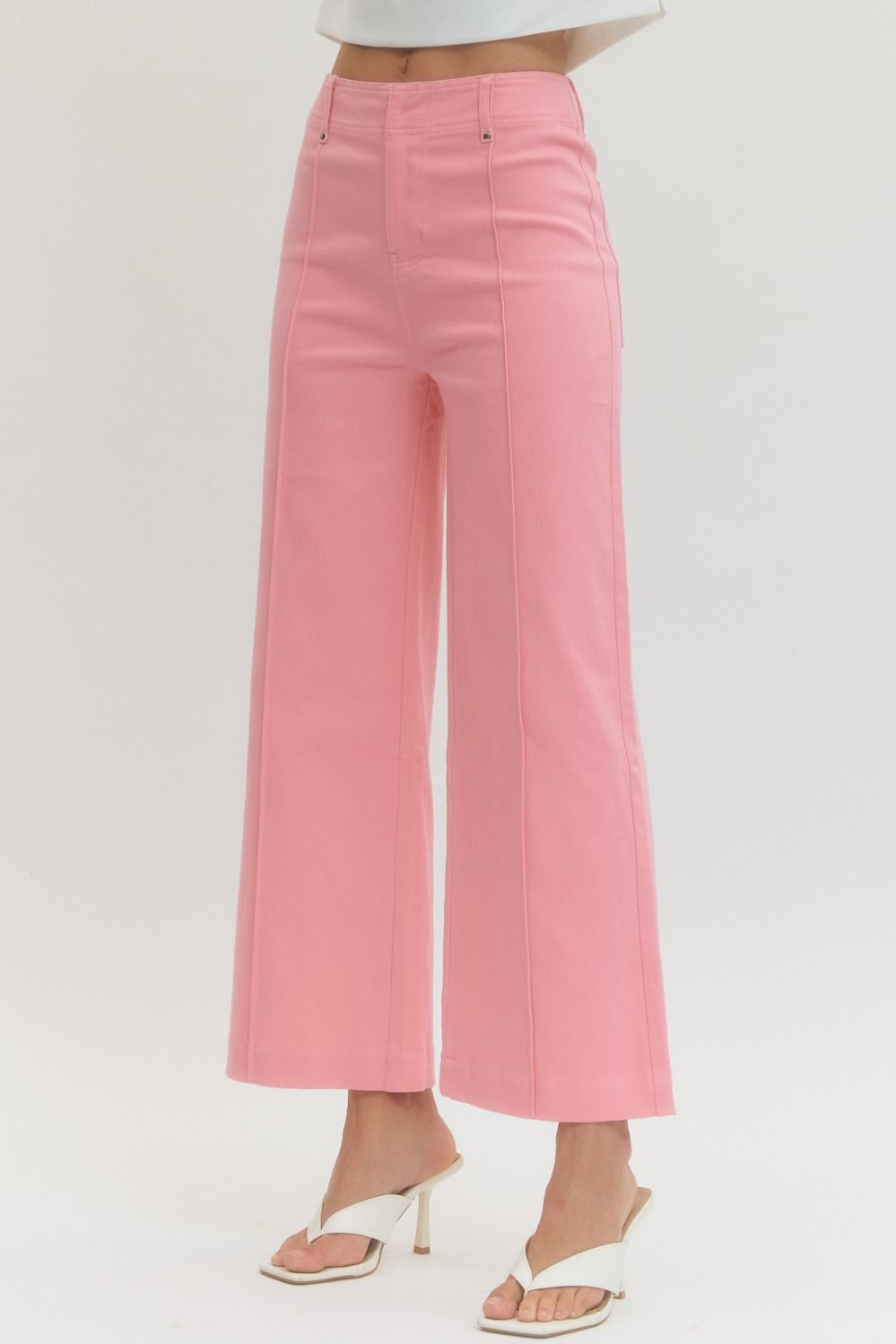 Pretty in Pink high-rise wide-leg pants
