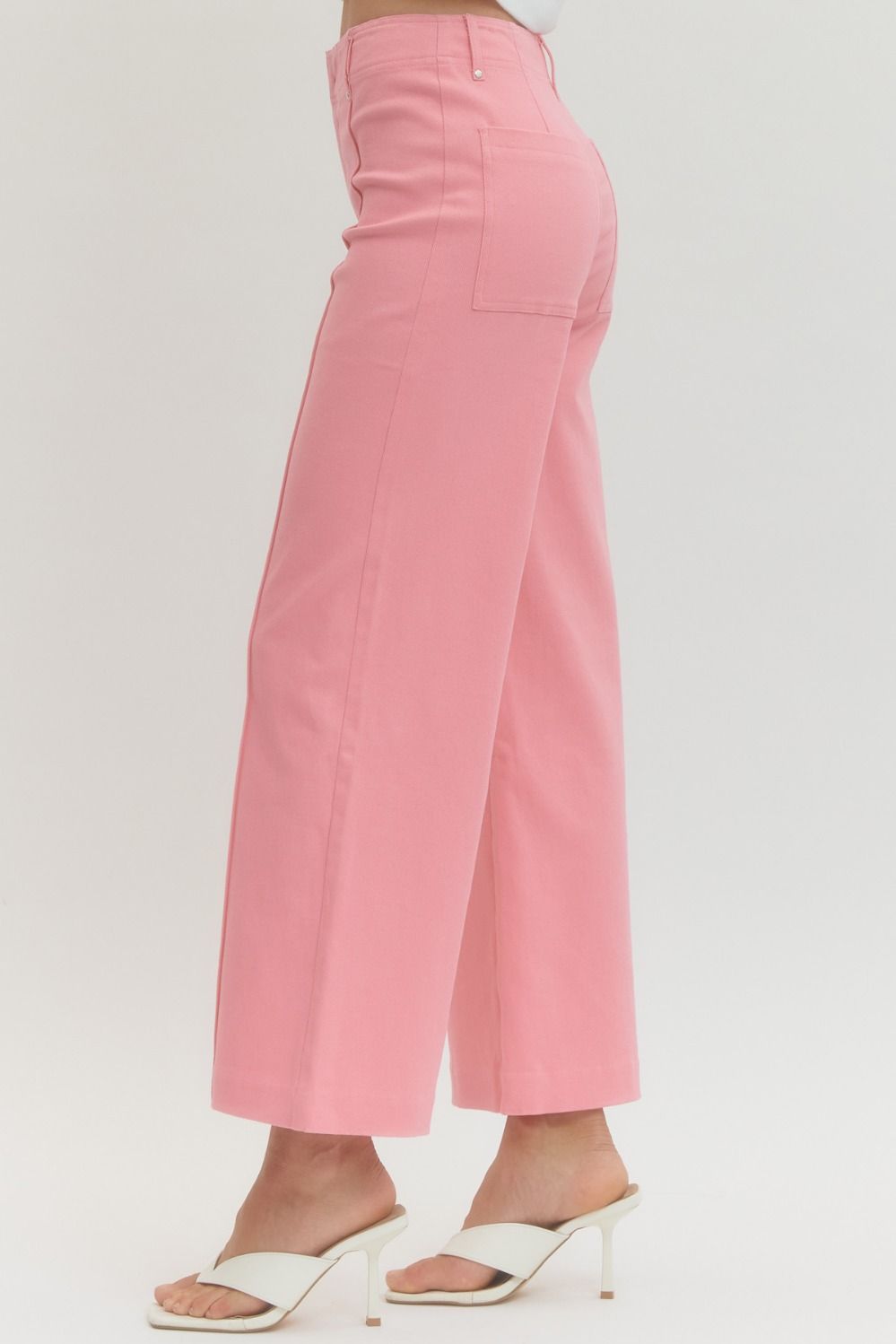 Pretty in Pink high-rise wide-leg pants