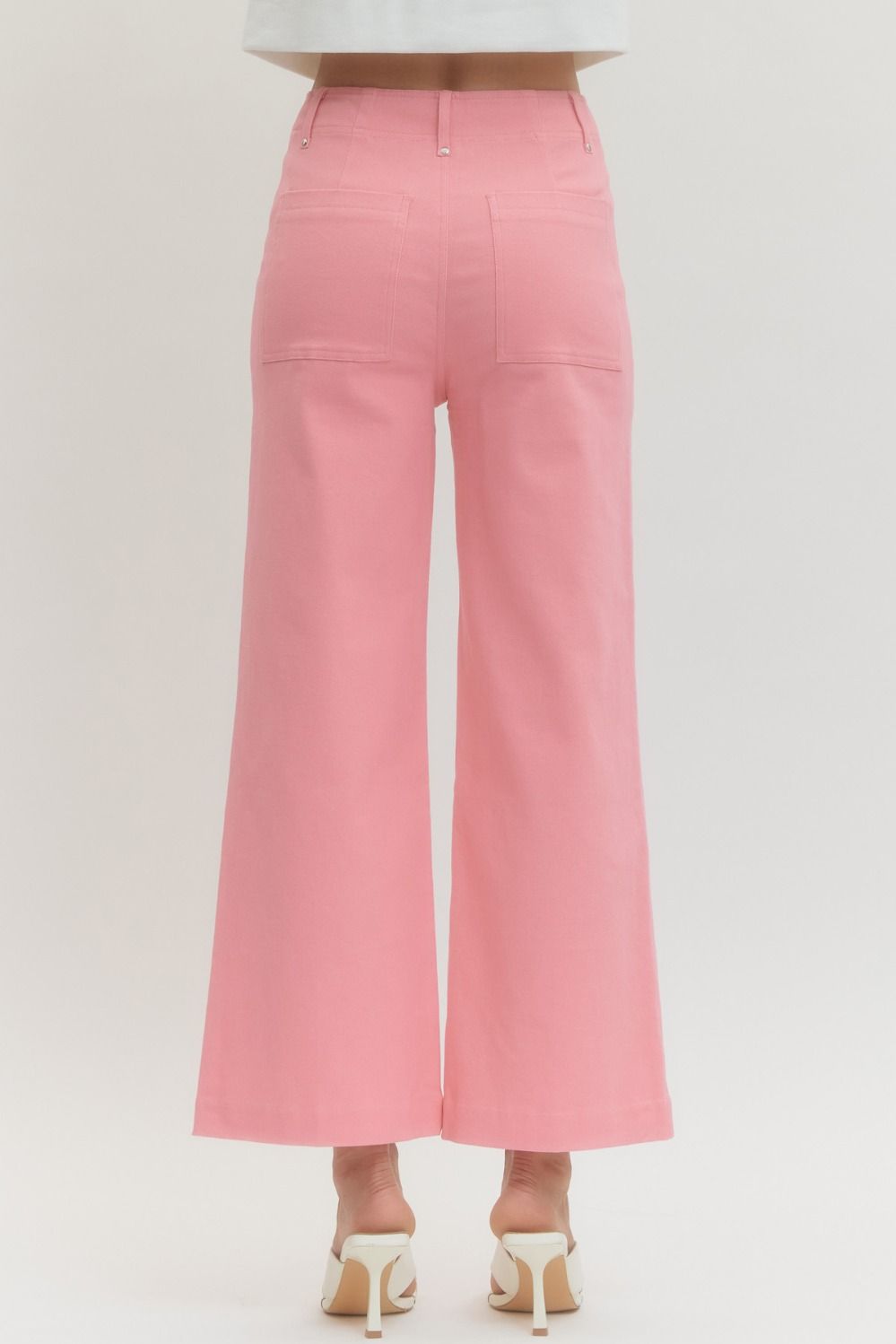 Pretty in Pink high-rise wide-leg pants