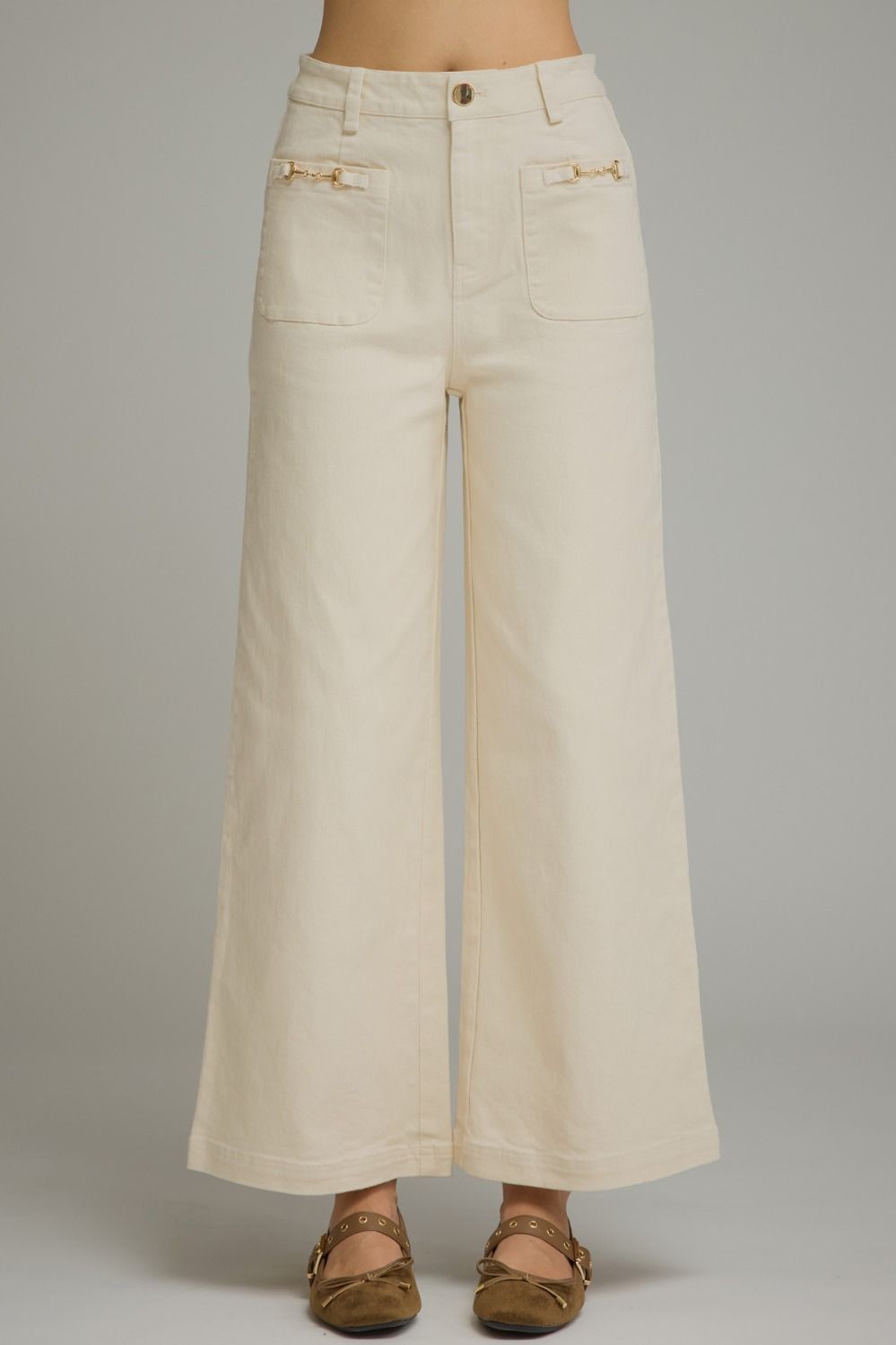 Solid Wide Leg Pants