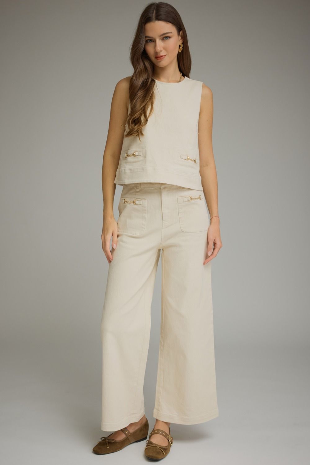 Solid Wide Leg Pants